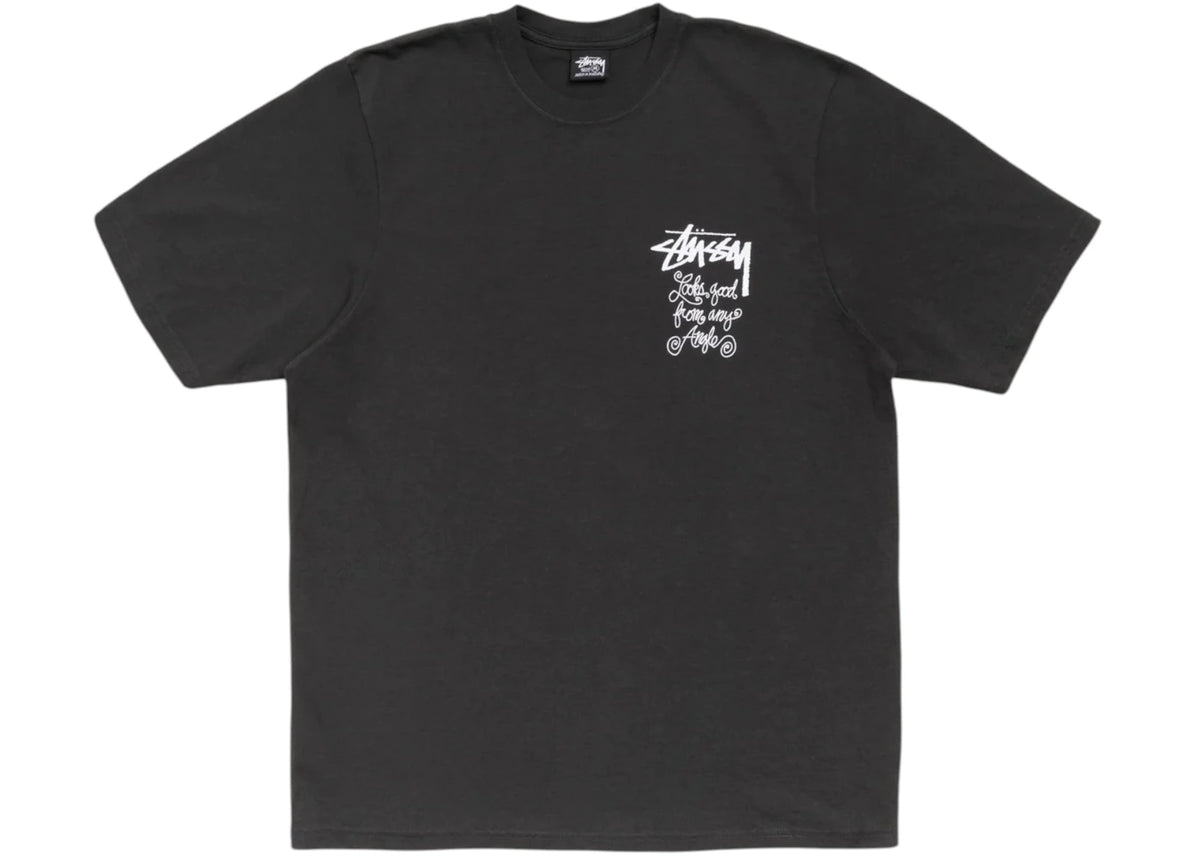 Stussy Any Angle Pigment Dyed Tee Faded Black